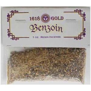 Benzoin Granular Incense chunks 1 oz 1618 gold