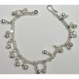 Silvertone Anklet with Bells