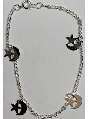 Silvertone with Stars & Moons Ankle