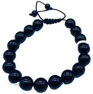 10mm Obsidian, Black bracelet