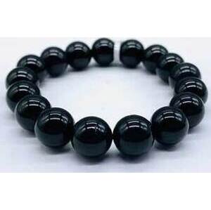 12mm Tourmaline, Black bracelet