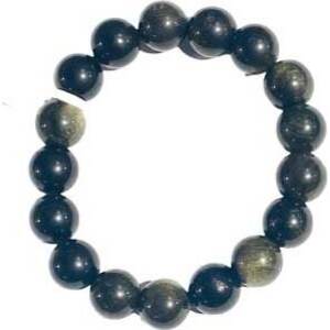 12mm Obsidian, Golsheen bracelet