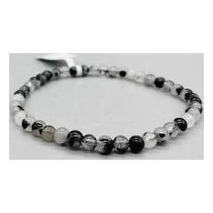 4mm Quartz, Black Rutilated bracelet