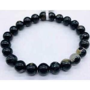 6mm Tourmaline, Black W Quartz bracelet