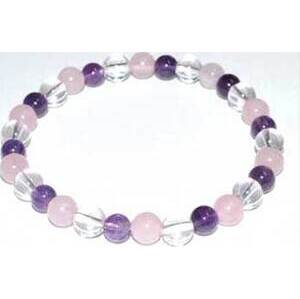 6mm Amethyst, Rose Quartz & Quartz bracelet