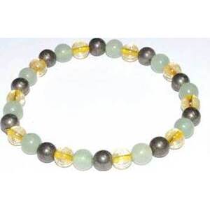 6mm Aventurine, Green, Citrine & Pyrite bracelet