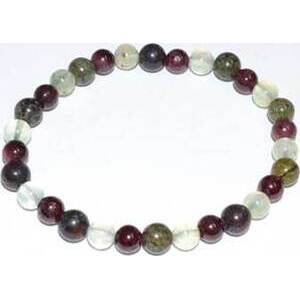 6mm Jasper, Dragon Blood, Garnet & Prehnite bracelet