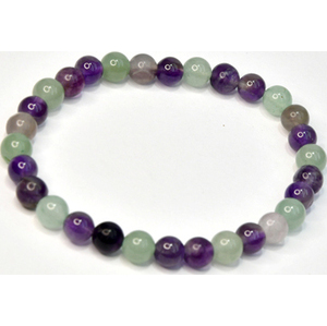 6mm Fluorite, Amethyst & Green Aventurine bracelet