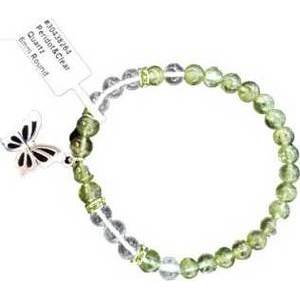 6mm Peridot/ Quartz Butterfly bracelet