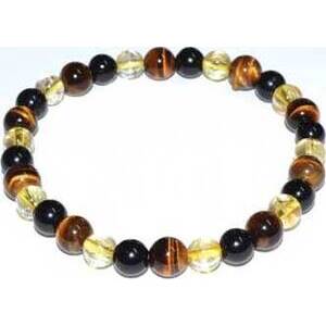 6mm Tiger Eye,Citrine & Touramline, Black bracelet 6mm Tiger Eye,Citrine & Touramline, Black bracelet