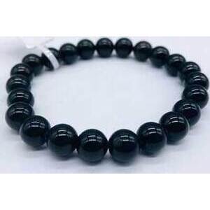 8mm Obsidian, Black bracelet