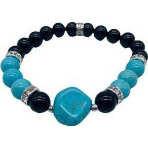 8mm Black Onyx, Turquoise, Turquoise Nugget bracelet