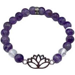 8mm Chevron Amethyst, Quartz, Lotus bracelet 8mm Chevron Amethyst, Quartz, Lotus bracelet