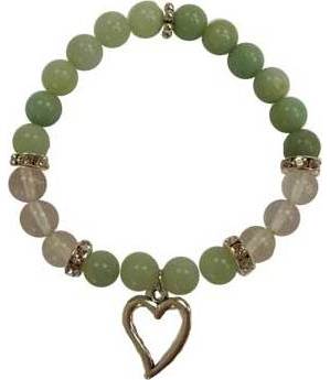 8mm Amazonite/ Quartz Heart Bracelet