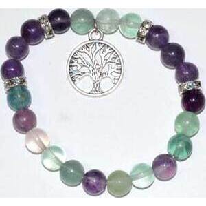 8mm Fluorite & Amethyst/ Tree of Life 8mm Fluorite & Amethyst/ Tree of Life
