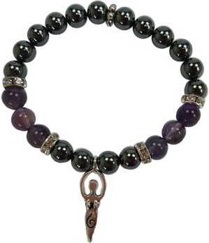 8mm Hematite/ Amethyst Goddess Bracelet 8mm Hematite/ Amethyst Goddess Bracelet