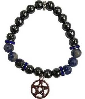 8mm Hematite/ Sodalite Pentagram Bracelet