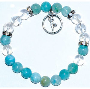 8mm Hemimorphite/ Quartz with Yoga 8mm Hemimorphite/ Quartz with Yoga