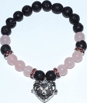 8mm Lava/ Rose Quartz with Aromatherapy 8mm Lava/ Rose Quartz with Aromatherapy