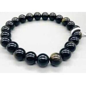 8mm Obsidian, Goldsheen bracelet