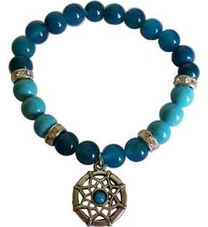 8mm Blue Onyx/ Blue Turquoise with Dream Catcher 8mm Blue Onyx/ Blue Turquoise with Dream Catcher