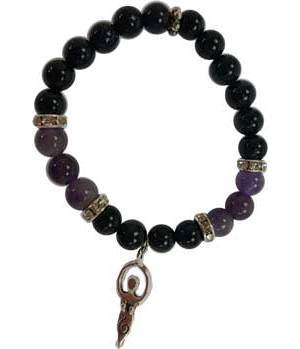 8mm Purple Goldstone/ Amethyst Goddess Bracelet 8mm Purple Goldstone/ Amethyst Goddess Bracelet