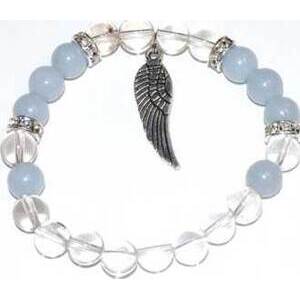 8mm Quartz & Angelite/ Angel Wing