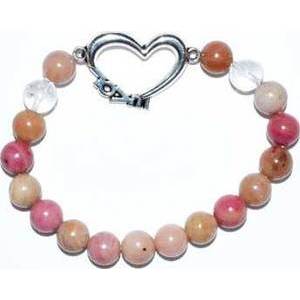 8mm Rhodonite/ Quartz with Heart 8mm Rhodonite/ Quartz with Heart