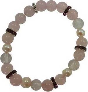 8mm Rose Quartz/ Quartz Bracelet