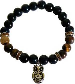 8mm Blue & Yellow Tiger Eye with Owl 8mm Blue & Yellow Tiger Eye with Owl