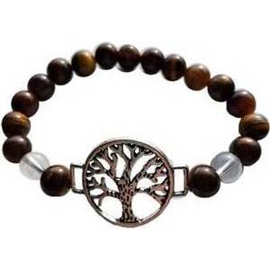 8mm Tiger Eye/ Quartz with Tree of Life