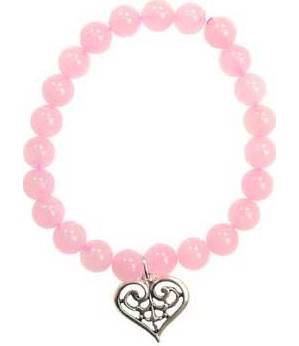 Rose Quartz Heart Bracelet