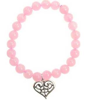 Rose Quartz Heart Bracelet Rose Quartz Heart Bracelet