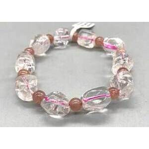 Quartz & Strawberry Quartz Nugget bracelet