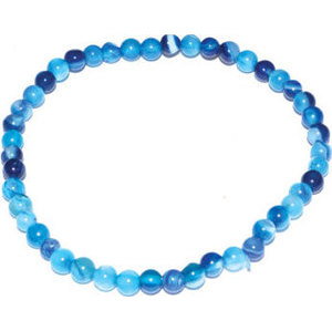 4mm Agate, Blue Lace stretch bracelet