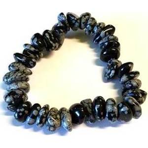 Snowflate Obsidian gemstone bracelet stretch Snowflate Obsidian gemstone bracelet stretch