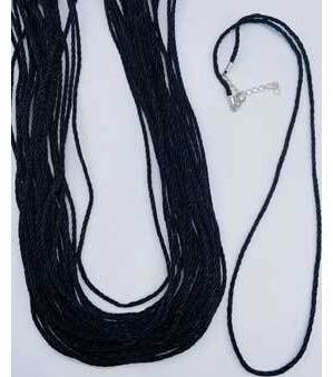 (set of 25) 24" Braided Necklace Black Cord 2mm