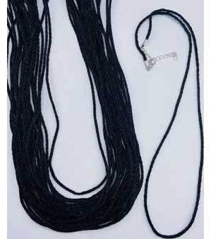(set of 25) 24" Braided Necklace Black Cord 2mm (set of 25) 24" Braided Necklace Black Cord 2mm