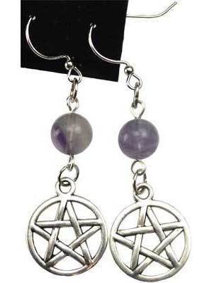 Fluorite Pentagram Earrings Fluorite Pentagram Earrings