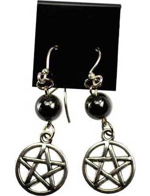 Hematite Pentagram Earrings