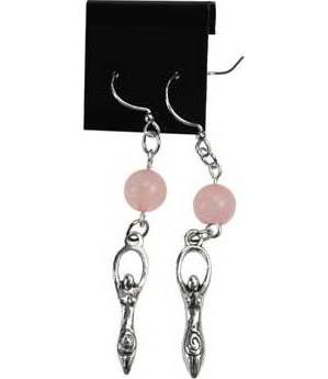 Rose Quartz Goddess Earrings