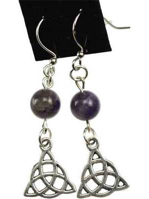 Amethyst Triquetra Earrings