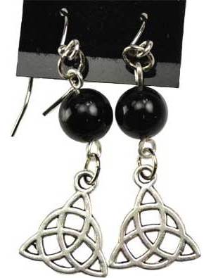 Black Onyx Triquetra Earrings