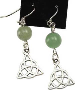  Green Aventurine Triquetra Earrings