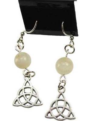 Moonstone Triquetra Earrings Moonstone Triquetra Earrings
