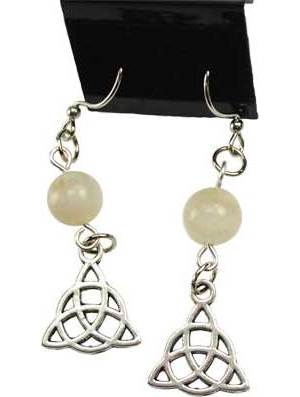 Moonstone Triquetra Earrings