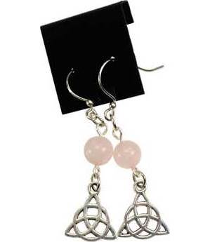 Rose Quartz Triquetra Earrings