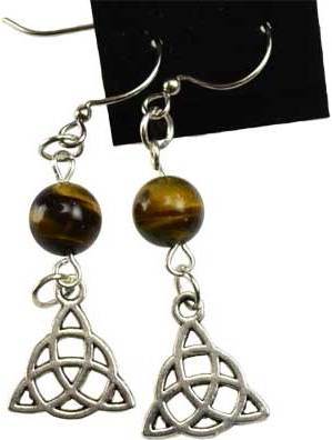 Tiger's Eye Triquetra Earrings Tiger's Eye Triquetra Earrings