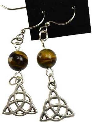 Tiger's Eye Triquetra Earrings