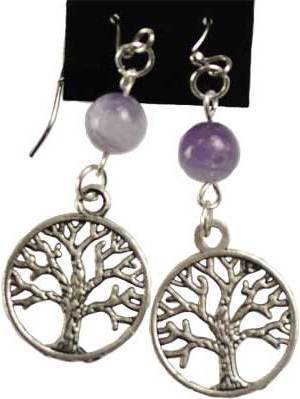 Amethyst Tree of Life Earrings